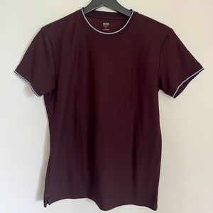 Maroon Cotton-Knit Uniqlo Shirt- Slim Fit Medium